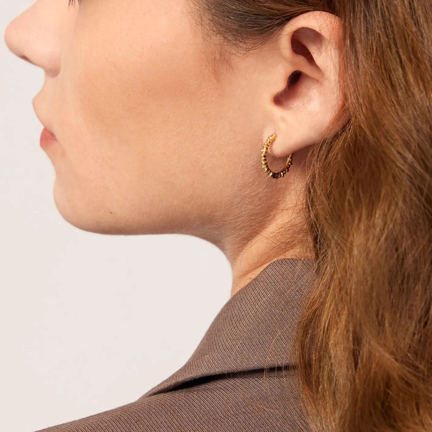 Hot STILNEST Ore Creolen Ohrringe - Single | 585 Gold
