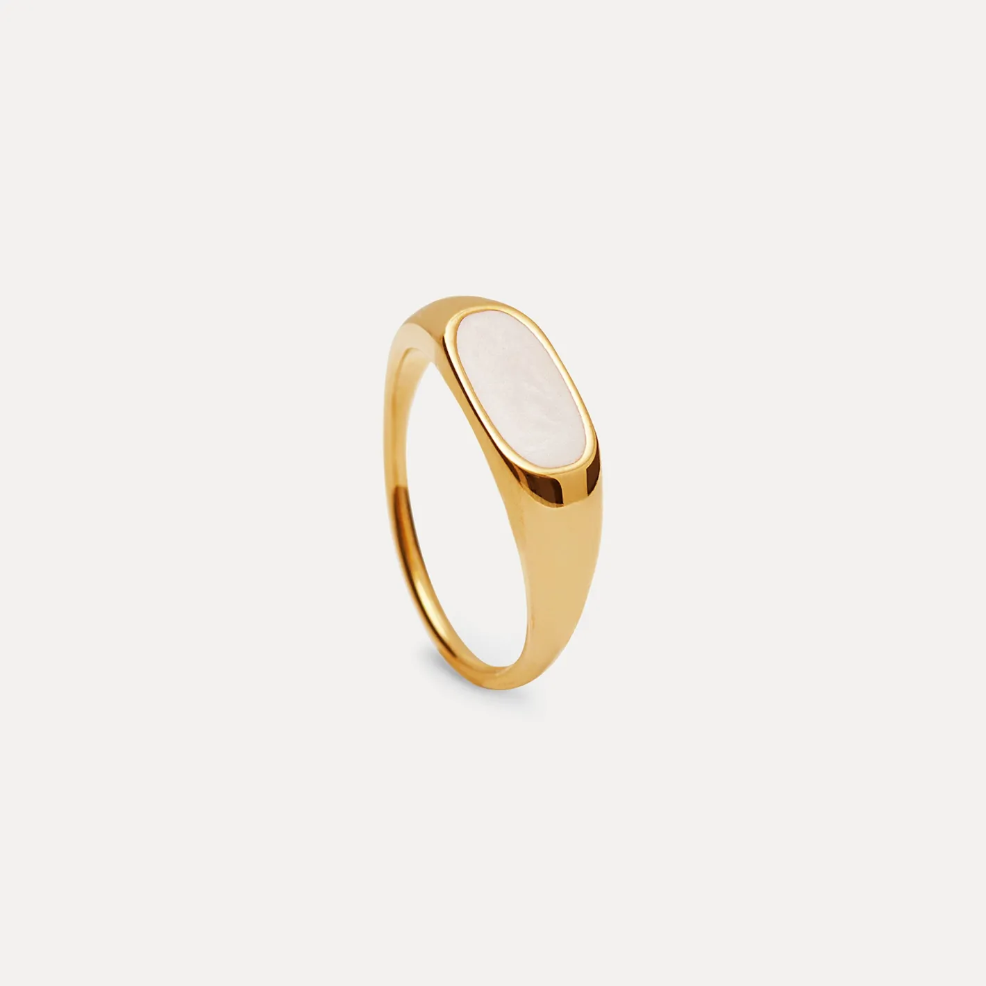Fashion STILNEST Perlenweiß Enamel Bombé Bold Ring
