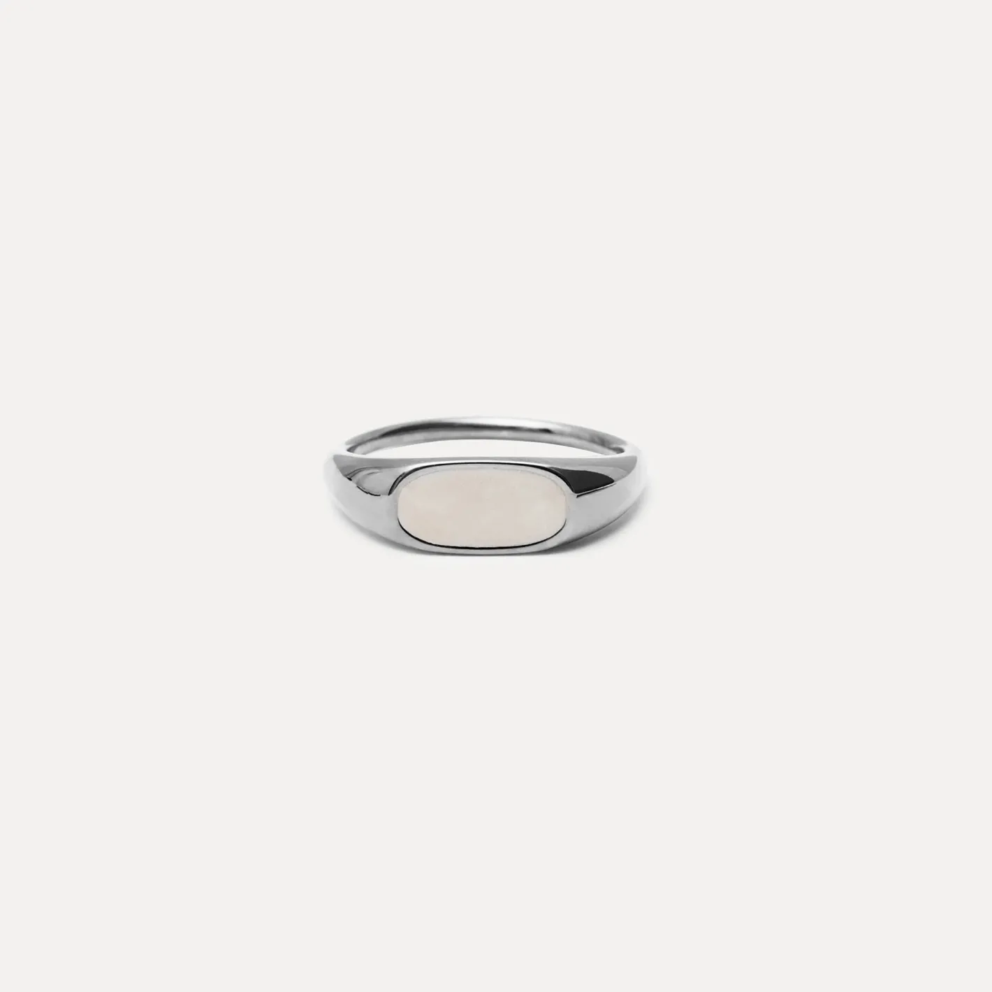 Fashion STILNEST Perlenweiß Enamel Bombé Bold Ring