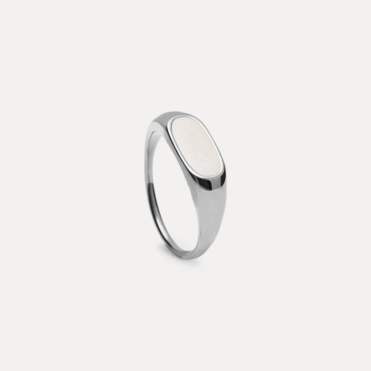 Fashion STILNEST Perlenweiß Enamel Bombé Bold Ring