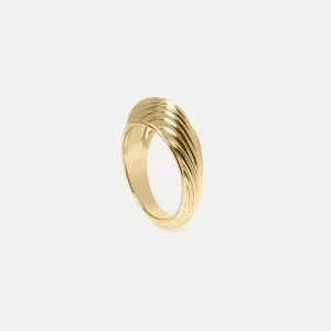 Flash Sale STILNEST Ribbed Bombé Ring | 585 Gold