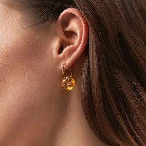 Fashion STILNEST Rondella Murano Glas Dotted Gelb