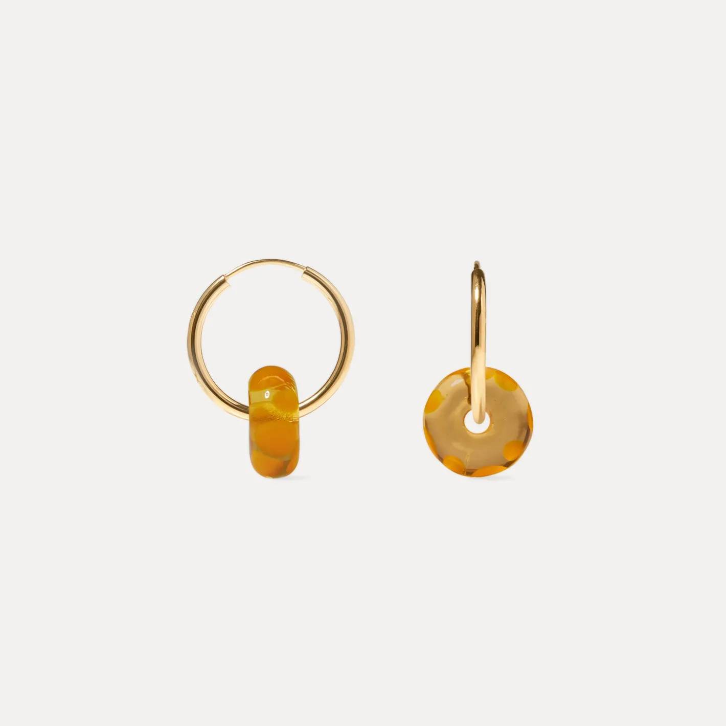 Fashion STILNEST Rondella Murano Glas Dotted Gelb