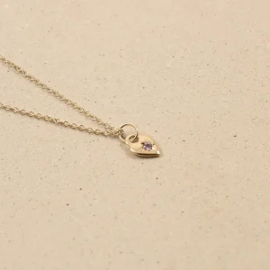 Cheap STILNEST Rosa Turmalin Heart Kette | 585 Gold