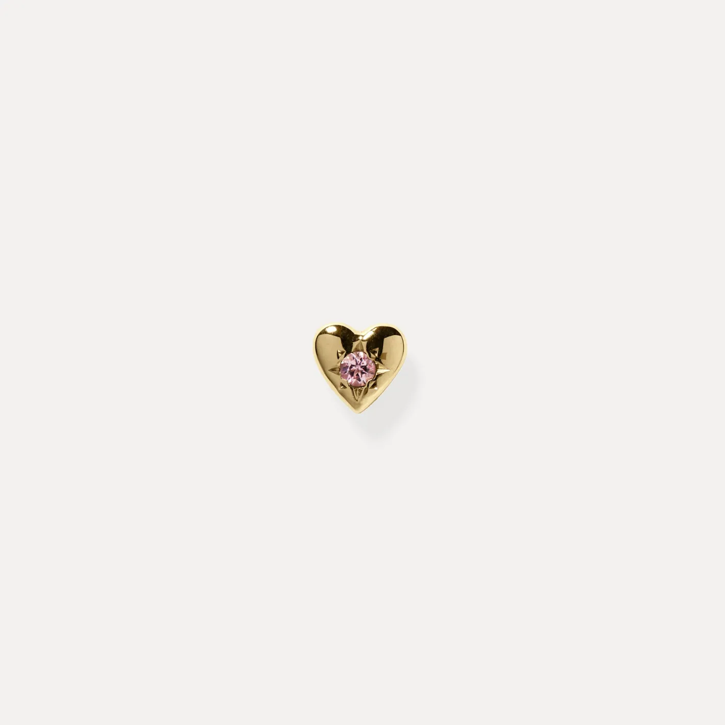 Store STILNEST Rosa Turmalin Heart Ohrstecker Ohrringe - Single | 585 Gold
