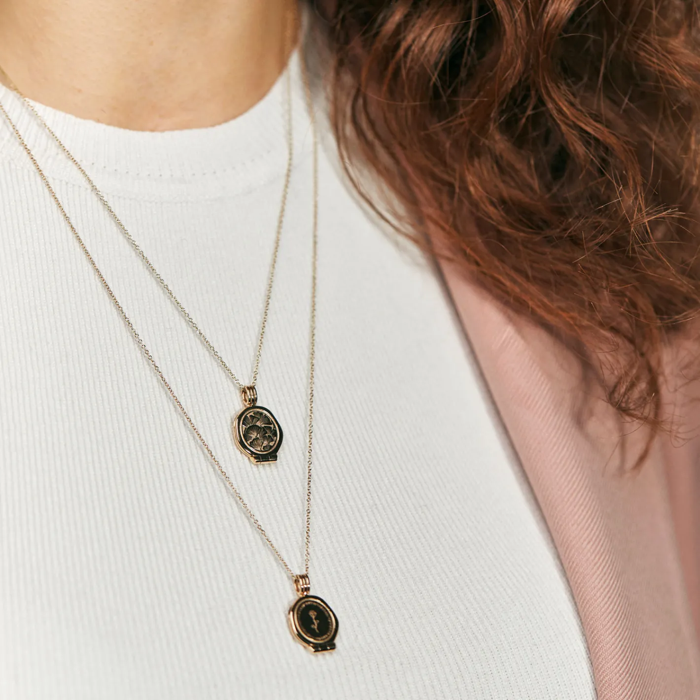 Fashion STILNEST Rose Seal Medaillon Anhänger