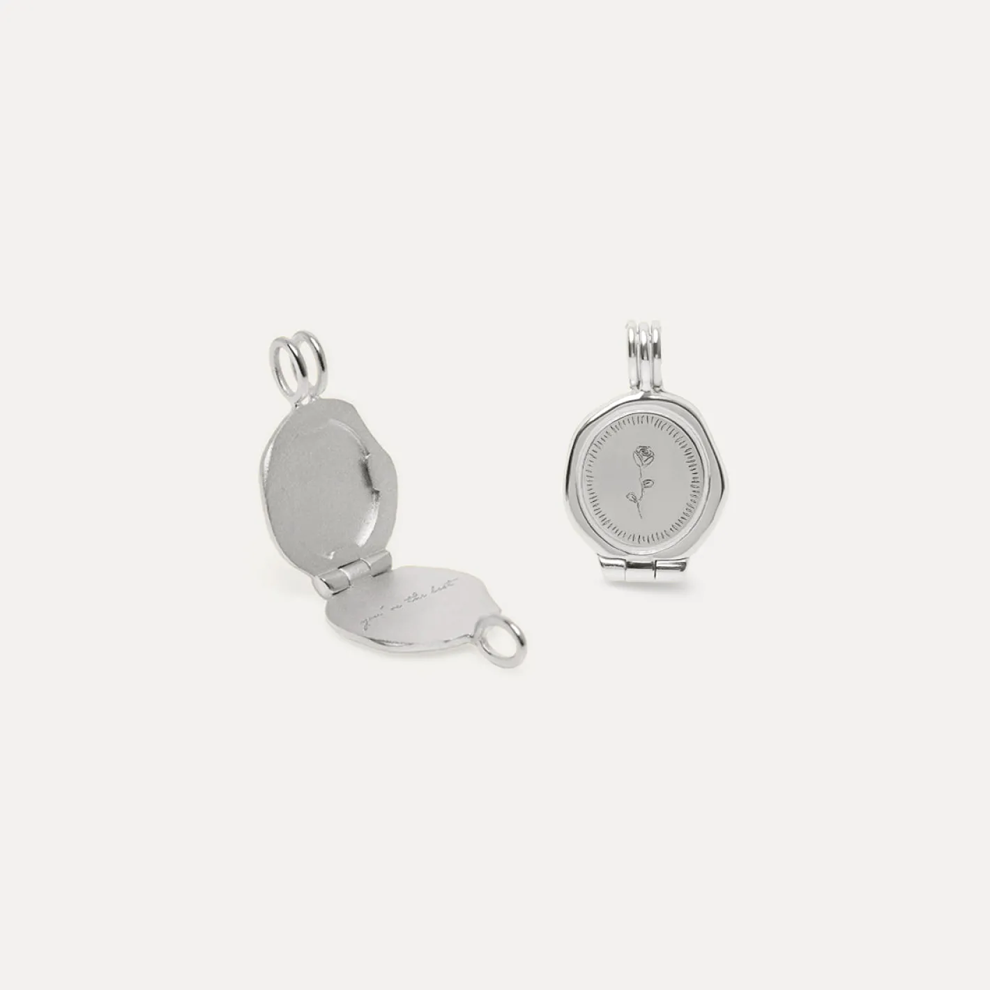 Fashion STILNEST Rose Seal Medaillon Anhänger