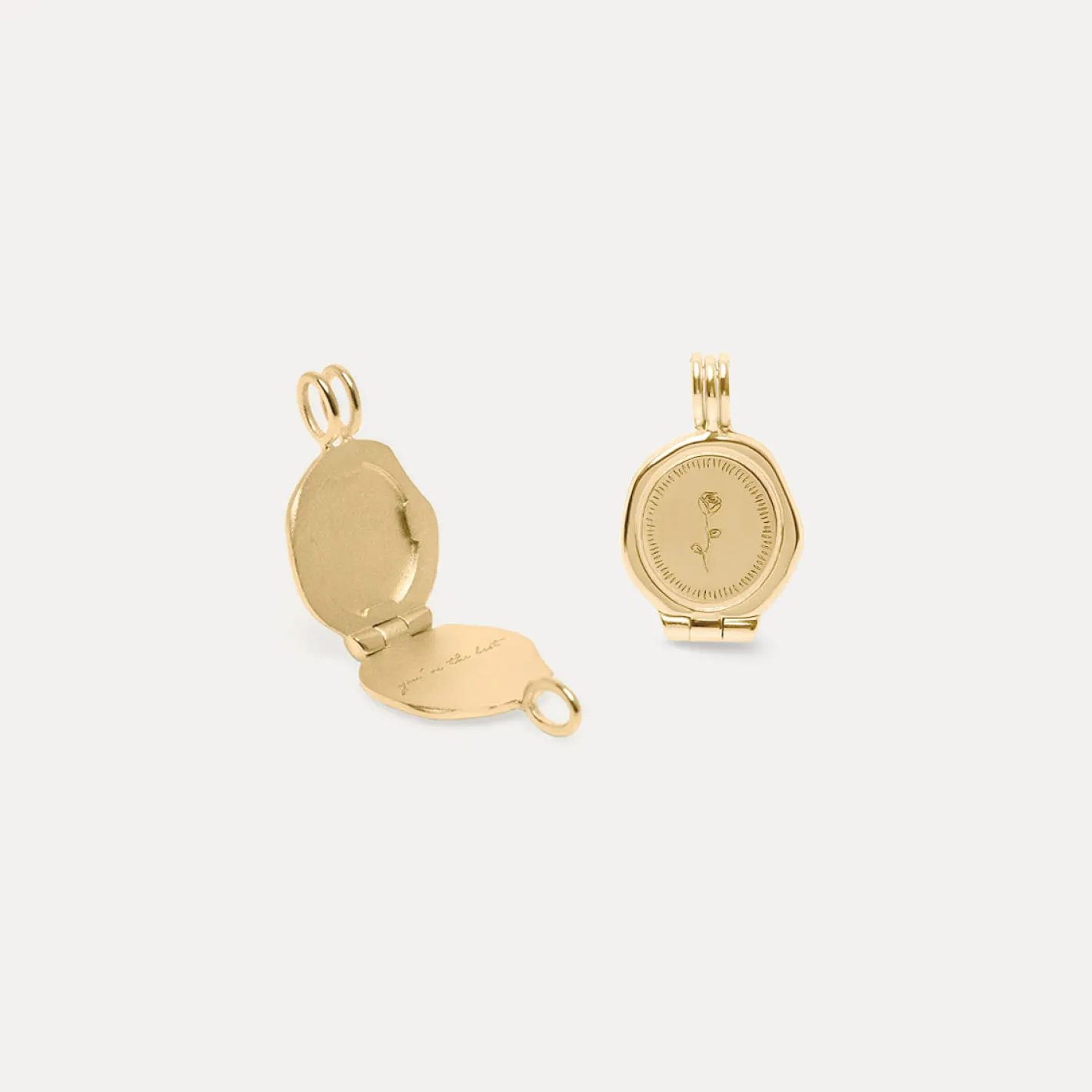 Outlet STILNEST Rose Seal Medaillon Anhänger | 585 Gold