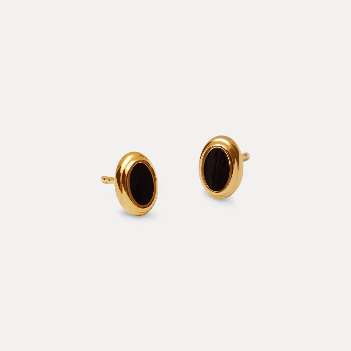 Hot STILNEST Schwarz Enamel Ohrstecker Ohrringe