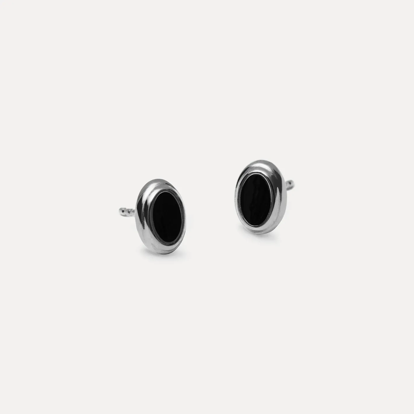 Hot STILNEST Schwarz Enamel Ohrstecker Ohrringe