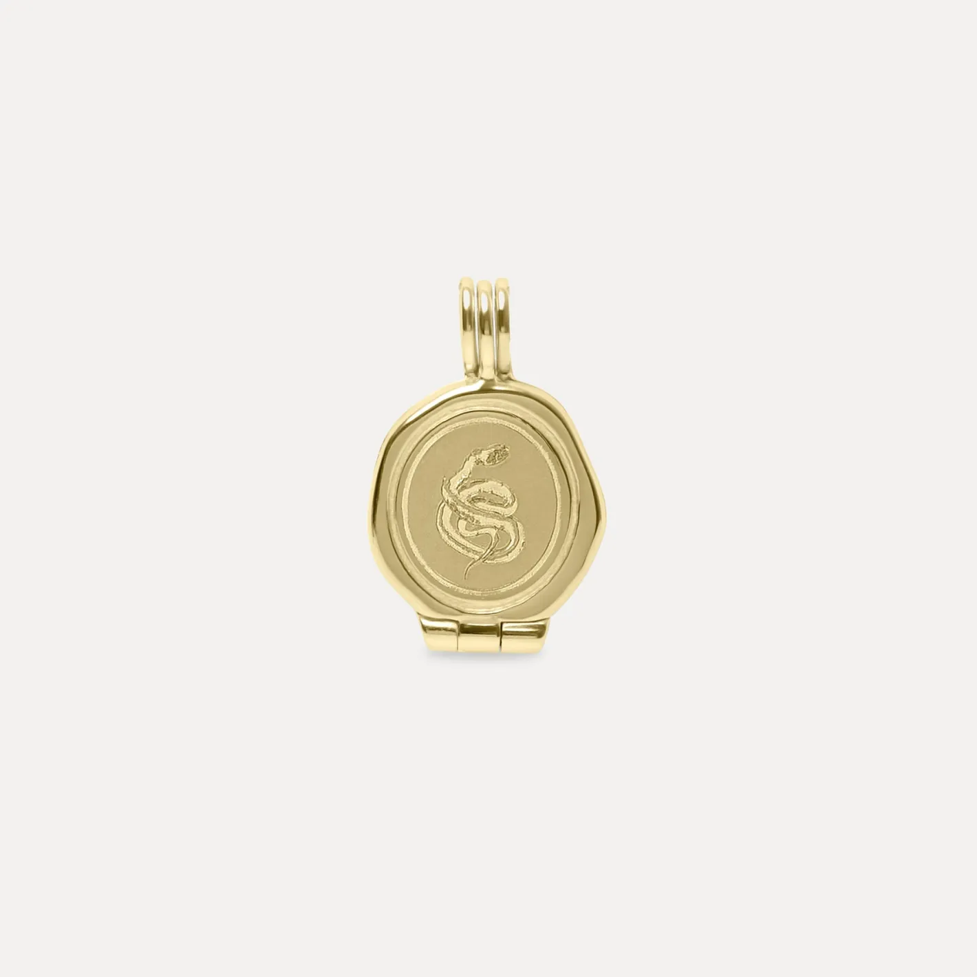 Best Sale STILNEST Snake Seal Medaillon Anhänger | 585 Gold
