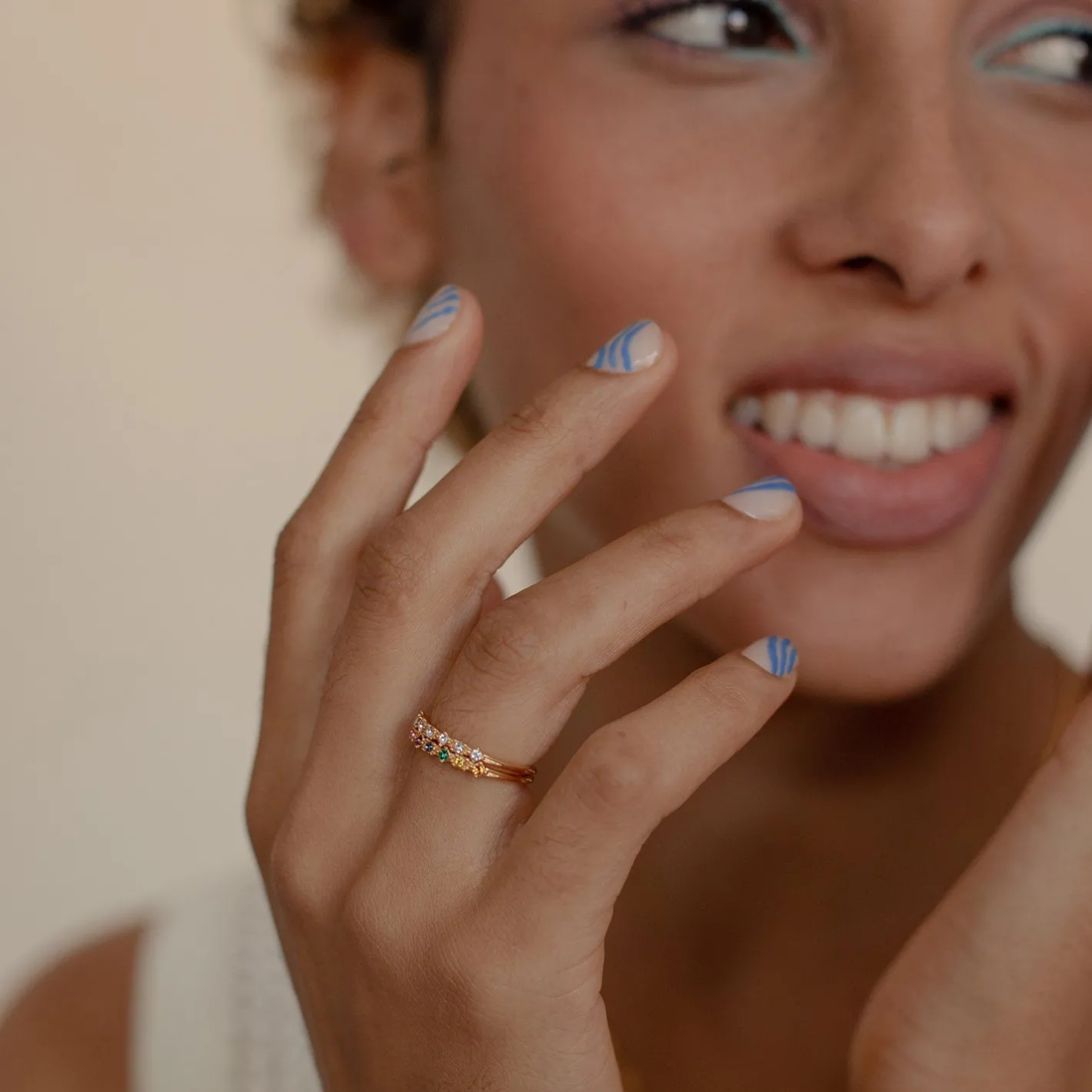 Cheap STILNEST Weiß Kristalle Color Delight Ring