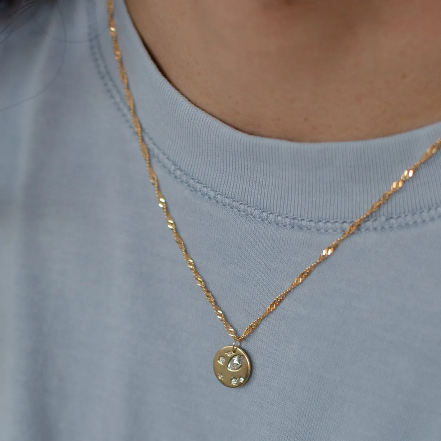 Best Sale STILNEST Weiße Kristalle Myriad Kette