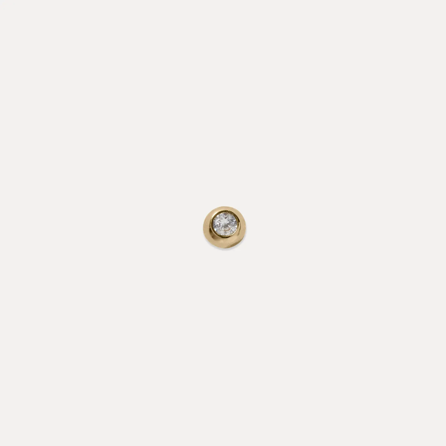 Hot STILNEST Weißer Saphir Brilliant Dot Ohrstecker Ohrringe - Single | 585 Gold