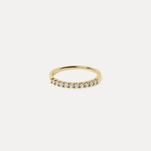 Store STILNEST Weißer Saphir Half Eternity Ring | 585 Gold
