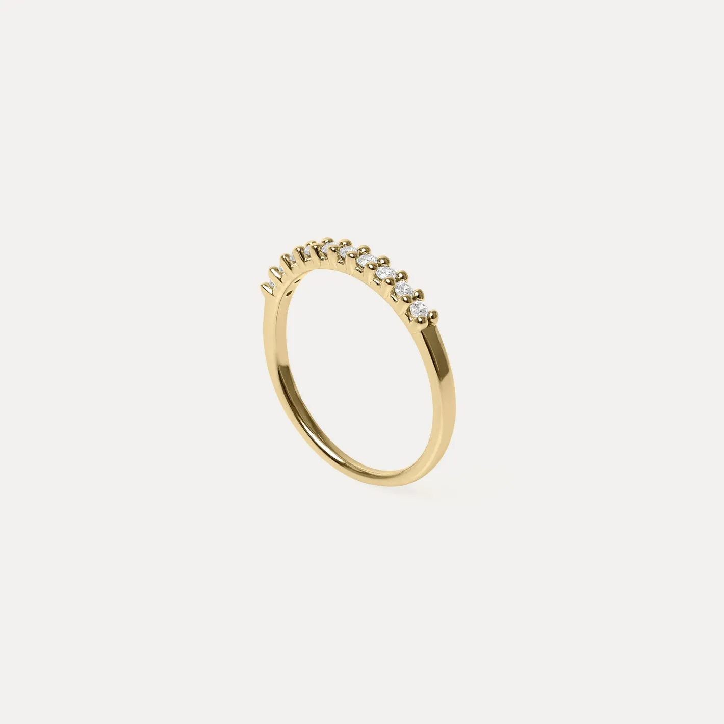 Store STILNEST Weißer Saphir Half Eternity Ring | 585 Gold