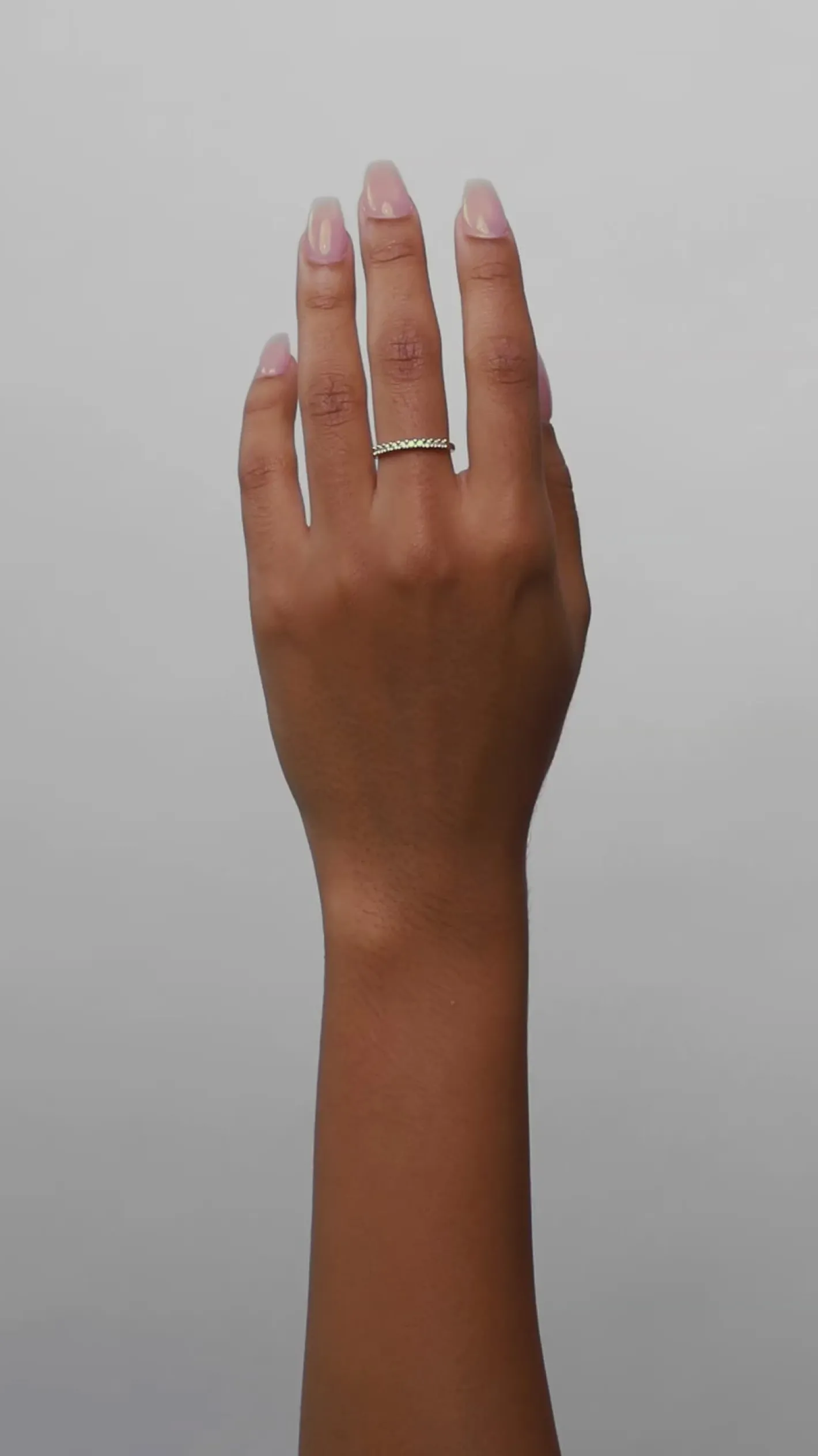Store STILNEST Weißer Saphir Half Eternity Ring | 585 Gold