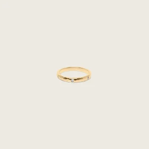 New STILNEST Weißer Saphir Textured Ring | 585 Gold