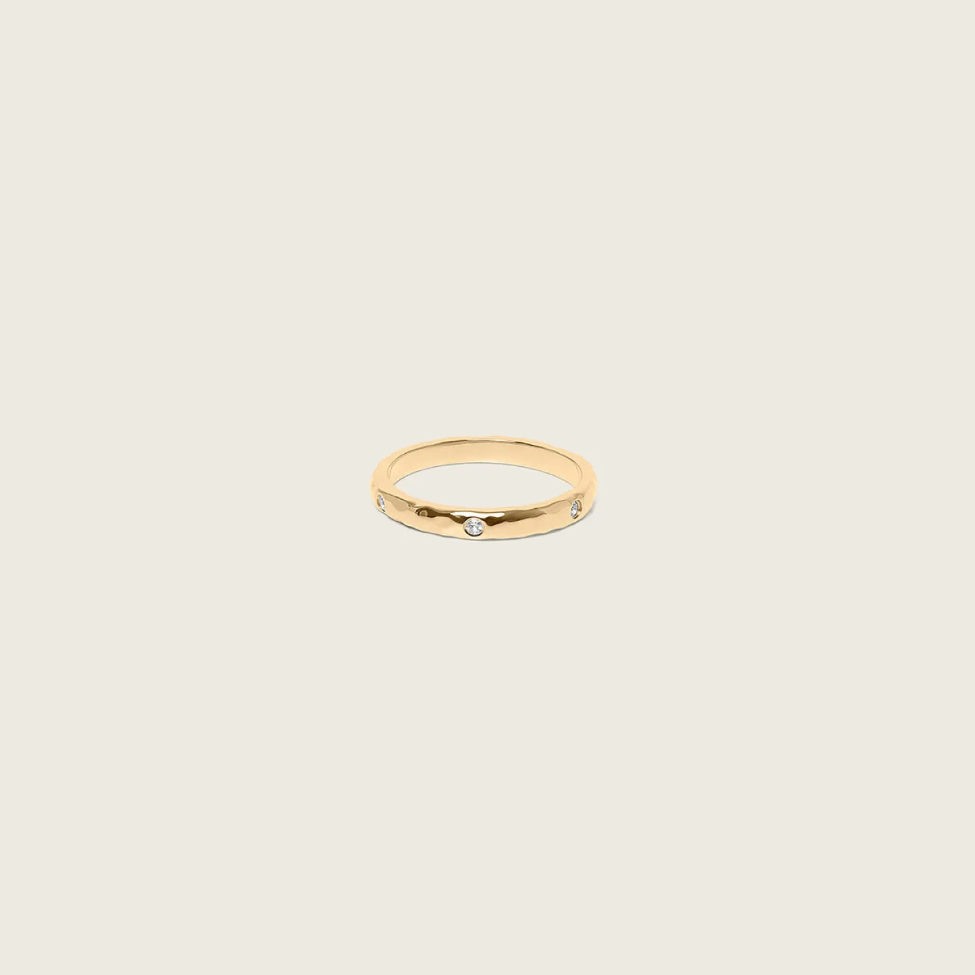 New STILNEST Weißer Saphir Textured Ring | 585 Gold